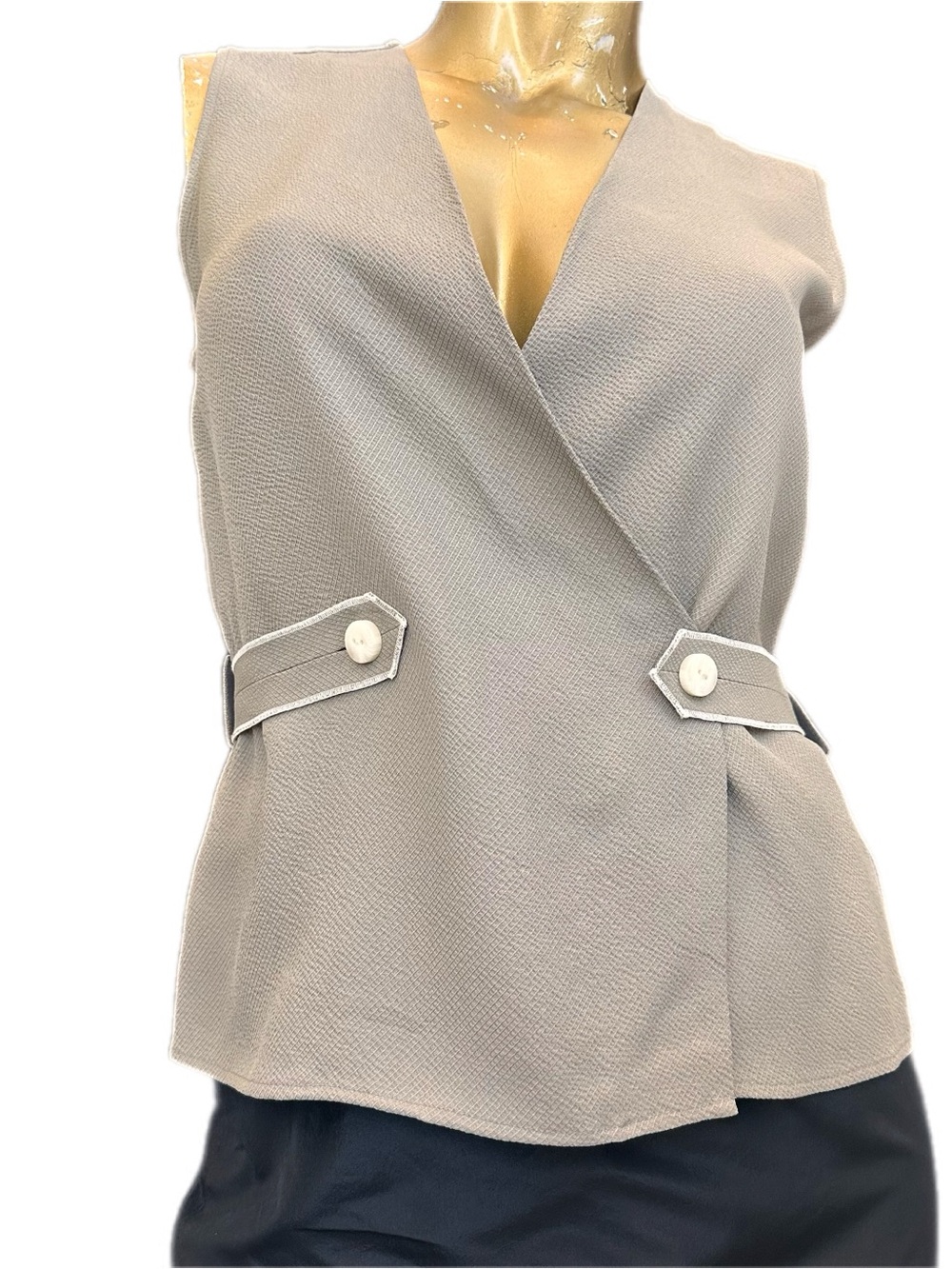 Rag & Bone textured viscose jacquard twill Tabitha Sleeveless Vest style Top XS